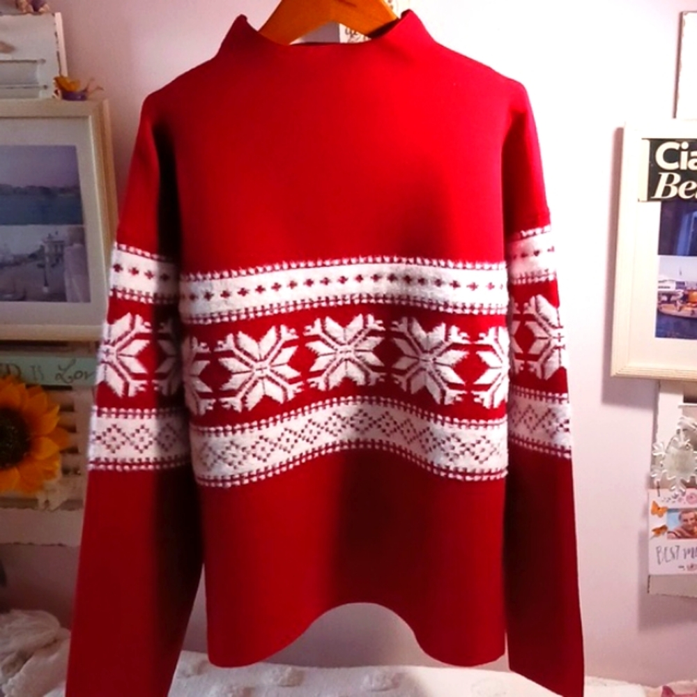 Stunning! Max Studio ⚜️ Snowflake ❄️ Design Sweater XL ⚜️🍬⚜️ Gorgeous